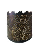 Suport lumanare/flori artificiale din metal, negru/auriu, M3