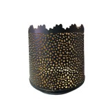 Suport lumanare/flori artificiale din metal, negru/auriu, M3