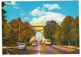 CPIB 18444 CARTE POSTALA - BUCURESTI. ARCUL DE TRIUMF, AUTOBUZ, AUTOTURISM EPOCA