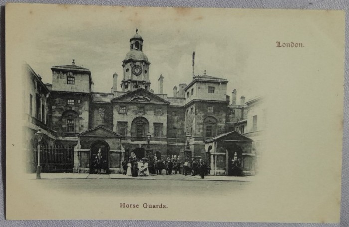 Carte postala, Londra, Horse Guards, perioada interbelica