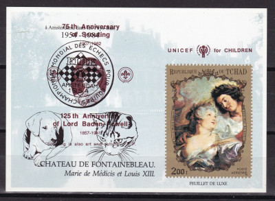 Ciad 1983 SAH UNICEF caini pisici supratipar MNH w61 foto