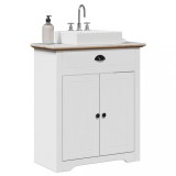 vidaXL Dulap pentru chiuvetă de baie &bdquo;BODO&rdquo; alb și maro 70x35x80 cm