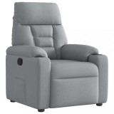 vidaXL Fotoliu rabatabil, gri deschis, material textil