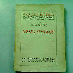 NOTE LITERARE - AL. BADAUTA