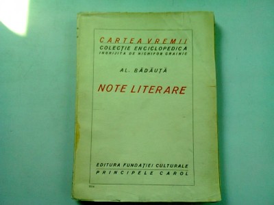 NOTE LITERARE - AL. BADAUTA foto