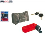 Lacat antifurt blocare disc frana RMS MAXI DISC LOCK DE-LUXE - culoare: rosu (diametru PIN blocare disc: 10 mm)