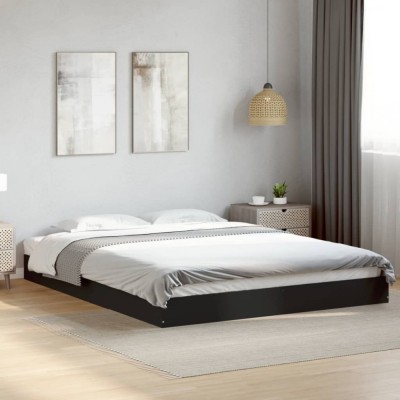 vidaXL Cadru de pat fără saltea Negru 160x200cm Lemn prelucrat 842008 foto