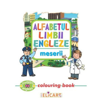 Alfabetul limbii engleze. Meserii - colouring book foto