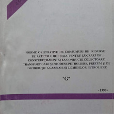 NORME ORIENTATIVE DE CONSUMURI DE RESURSE PE ARTICOLE DE DEVIZ PENTRU LUCRARI DE CONSTRUCTII-MONTAJ LA CONDUCTE