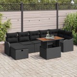 Cumpara ieftin Set de canapele pentru grădină 8 pcs Negru Rattan poli