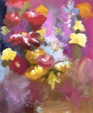 Tablou floral pictat manual