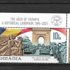 ROMANIA 2021 - ARCUL DE TRIUMF, TABS DIN COALA DE POSTA (3), MNH - LP 2348