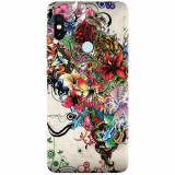 Husa silicon pentru Xiaomi Mi 8, Abstract Flowers Tattoo Illustration