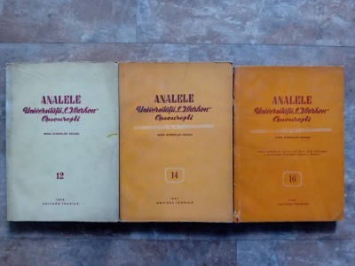 Analele Universității C.I. Parhon 1956-7 București Nr. 12,14,16 foto
