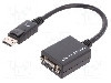 Cablu DisplayPort - VGA, DisplayPort mufa, D-Sub 15pin HD soclu, 150mm, negru, ASSMANN - AK-340403-001-S