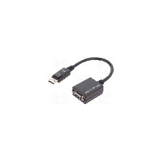 Cablu DisplayPort - VGA, DisplayPort mufa, D-Sub 15pin HD soclu, 150mm, negru, ASSMANN - AK-340403-001-S