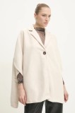 Answear Lab geaca femei, culoarea bej, de tranzitie, oversize
