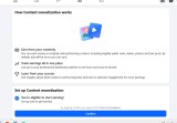 Pagina de facebook 1.3K cu invitatie monetizarea Continutului Activa Pentru Configurare