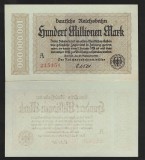 GERMANIA 100000000 / 100.000.000 MARCI / MARK 1923 [1] P-S1017a.1.2 , Seria A / 6 cifre , UNC , necirculata