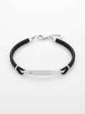 Cumpara ieftin Bratara Reglabila pe snur Negru cu Mameperle Tubulare si Margele Diamantate din Argint 925, 19+3 cm, 5.75g