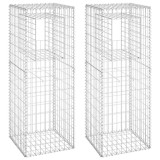 Cumpara ieftin Stalpi cos gabion, 2 buc., 50x50x140 cm, fier
