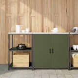 Set de depozitare pentru bucătărie cu raft 2 pcs Verde măsliniu