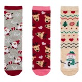 șosete Crăciun, Modele CRA, Multicolor, Set 3 Perechi, Mărime 23-26