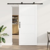 Ușă glisantă vidaXL cu set hardware Alb 93x211 cm Lemn masiv Pin