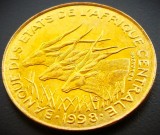 Moneda exotica 5 FRANCI CFA - AFRICA CENTRALA (GABON), anul 1998 * 4573 = UNC + LUCIU