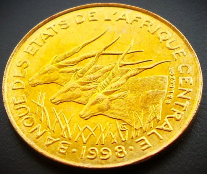 Moneda exotica 5 FRANCI CFA - AFRICA CENTRALA (GABON), anul 1998 * 4573 = UNC + LUCIU