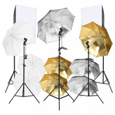 vidaXL Kit de studio foto cu set de lumini și softbox-uri, 9 piese