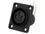 Soclu XLR Mamă 3 Pin 90&deg; Aurit