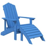 Cumpara ieftin Scaun gradina Adirondack, suport picioare, albastru aqua, HDPE