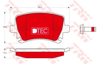 Set placute frana,frana disc VW CADDY III Caroserie (2KA, 2KH, 2CA, 2CH) (2004 - 2016) TRW GDB1622DTE foto