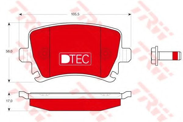 Set placute frana,frana disc AUDI A3 Sportback (8PA) (2004 - 2013) TRW GDB1622DTE