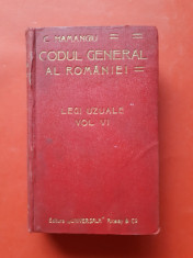 CODUL GENERAL A ROMANIEI Legi uzuale ? HAMANGIU Vol 3 ~ 1910 foto