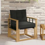 vidaXL Canapea de exterior Lemn solid de Acacia și Textilene Alb 3439046