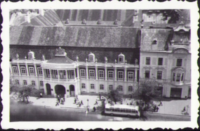 HST M511 Poză palatul Banffy 1964 vedere din turnul catedralei Sf Mihail foto