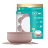 Bol Silicon cu Ventuza Baboo - roz, 6 luni+