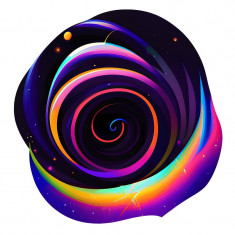 Sticker decorativ Galaxie, Multicolor, 61 cm, 7744ST