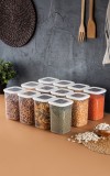 Cumpara ieftin Set 12 cutii de depozitare alimente Foly Square 1,2 - 12, Alb