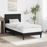 vidaXL Cadru de pat cu benzi LED Negru 90 x 200 cm Piele artificială 42028010