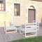 vidaXL Set mobilier de grădină, 4 piese, alb, lemn masiv de pin 3075260