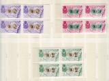 Romania 1954 EXIL serie MNH blocuri di 4, Oameni, Nestampilat