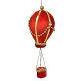 Cumpara ieftin Decoratiune Craciun Balon Zburator textil auriu rosu &Oslash; 8x20 cm