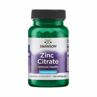 Zinc Citrate 30 miligrame 60 capsule Swanson foto