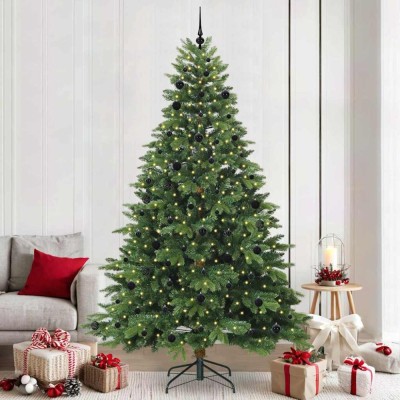 vidaXL Brad de Crăciun artificial cu 300 LED Verde 240 cm PE și PVC 3397576 foto