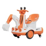 Excavator Electric, Cyrax, pe 4 Roti Antiderapante, cu Telecomanda, Brat Controlat Electric, cu Telecomanda, +2 Ani, Portocaliu