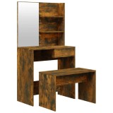 Set masuta de toaleta, stejar afumat, 74,5x40x141 cm