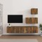 Gossi set dulapuri tv, 4 piese, stejar fumuriu, lemn prelucrat